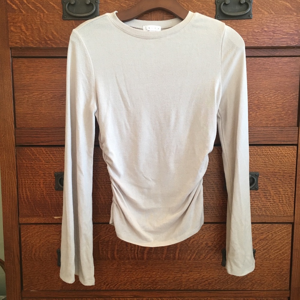 Leith side ruched medium lightweight sweater